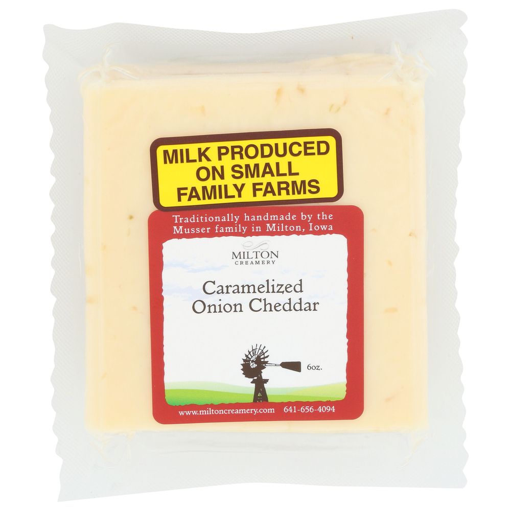 Wholesale Milton Creamery Caramelized Onion Cheddar Cheese 6oz-32ct Case Bulk