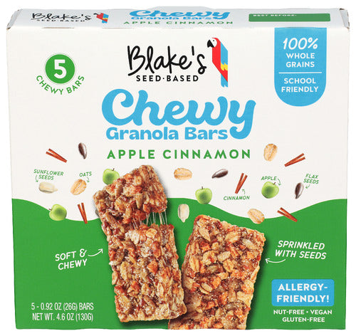Blake's Seed Based Nut Free Chewy Granola Bars Apple Cinnamon 4.68oz 6ct