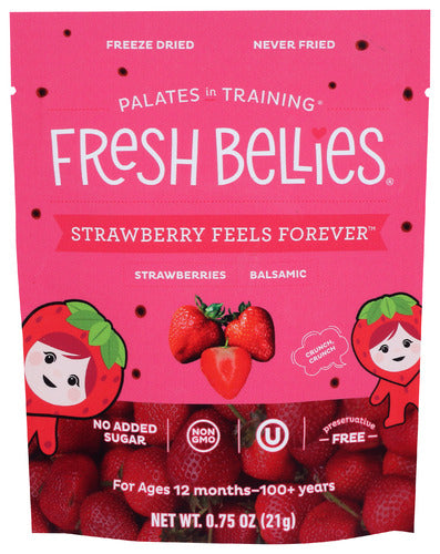 Wholesale Fresh Bellies Snack Strawberries Basalmic Freeze Dried 0.75oz- Bulk