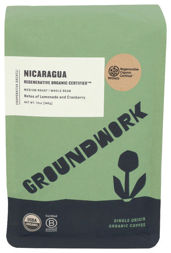 Groundwork Coffee Organic Regenerative Nicaragua 12oz 6ct