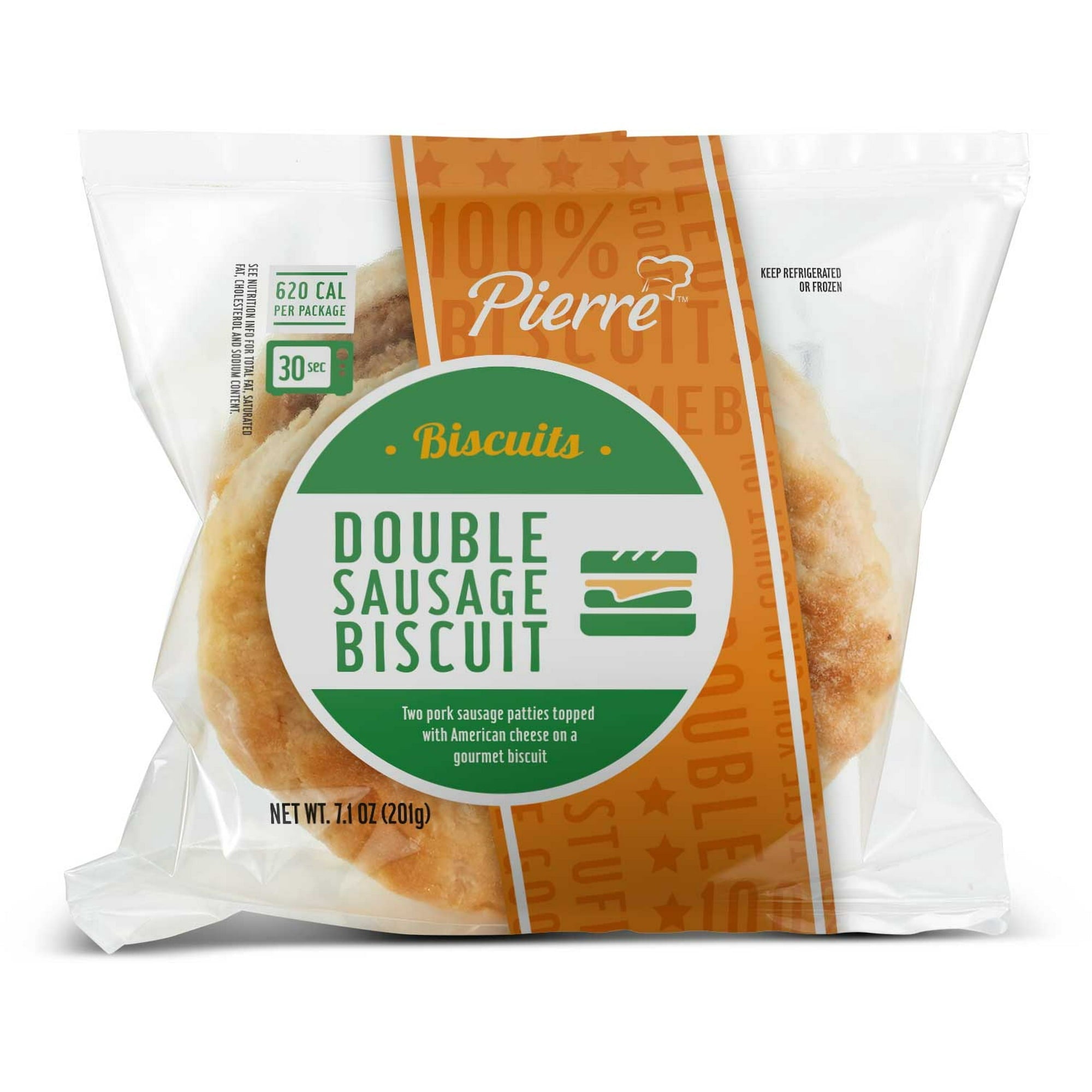 Pierre Double Sausage Biscuit with Cheese 7.1 Oz Pack