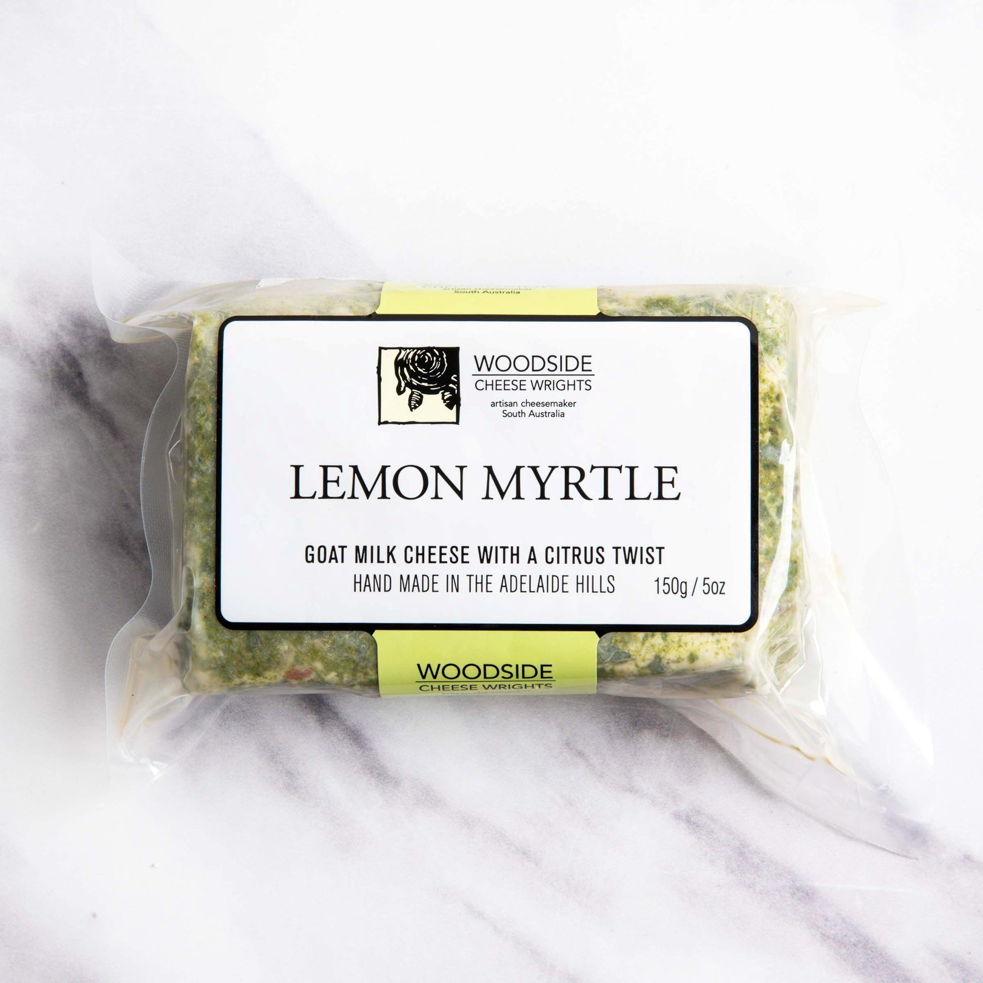 Wholesale Woodside Goat Lemon Myrtle Cheese 150G- Bulk