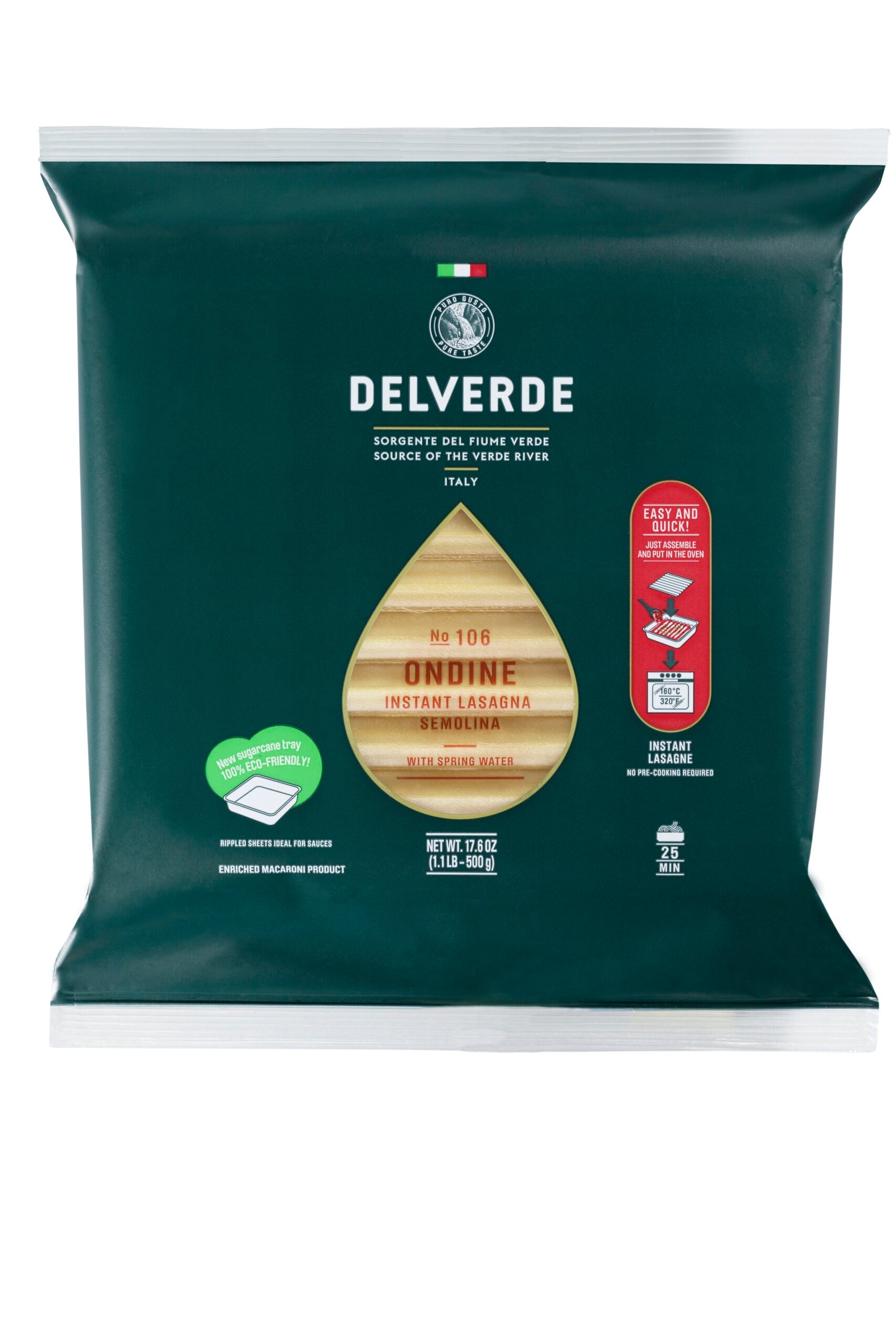 Wholesale Delverde Lasagna Ondine Pasta 17 OZ-10ct Case Bulk