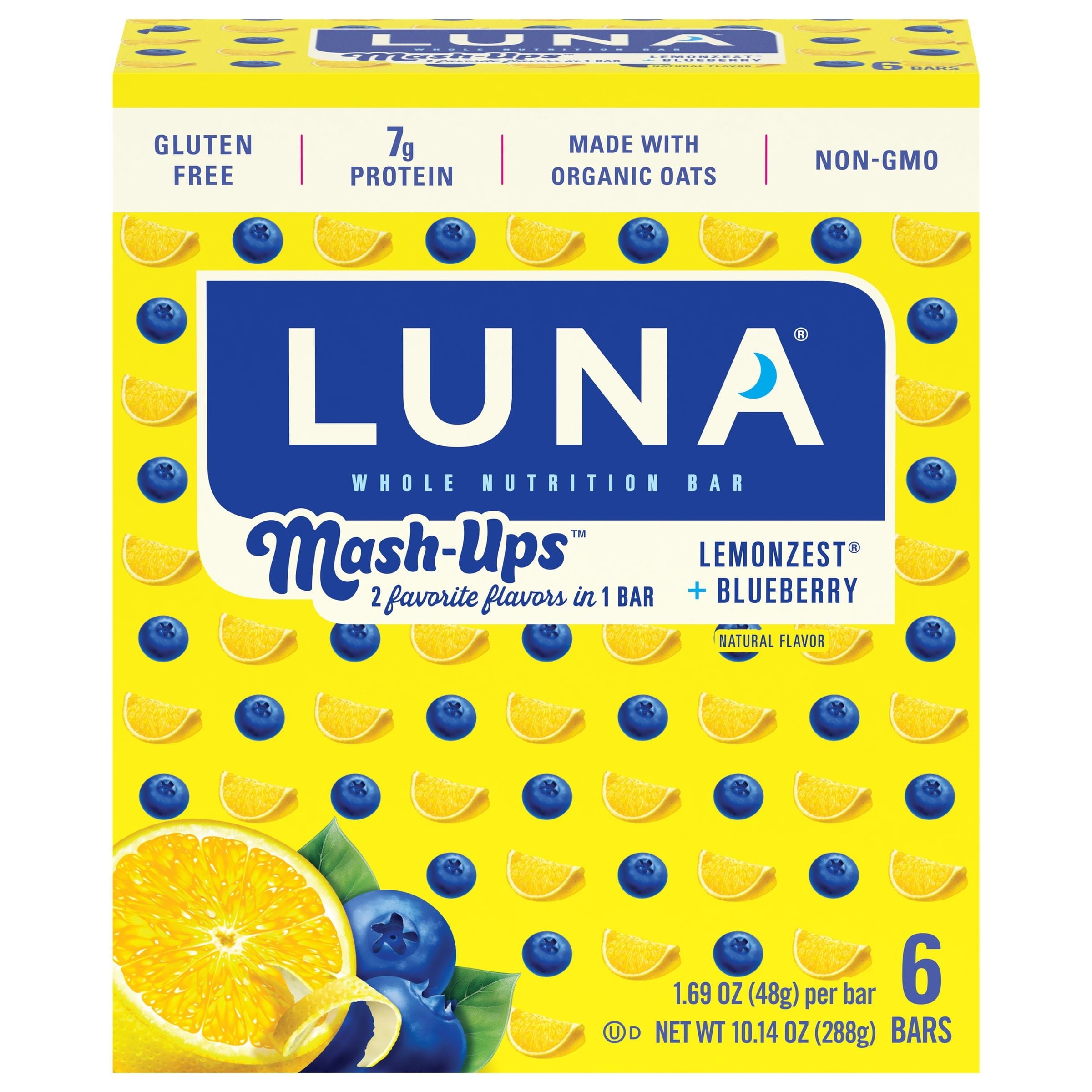 Luna Mash Ups Lemonzest Blueberry Whole Nutrition Bars