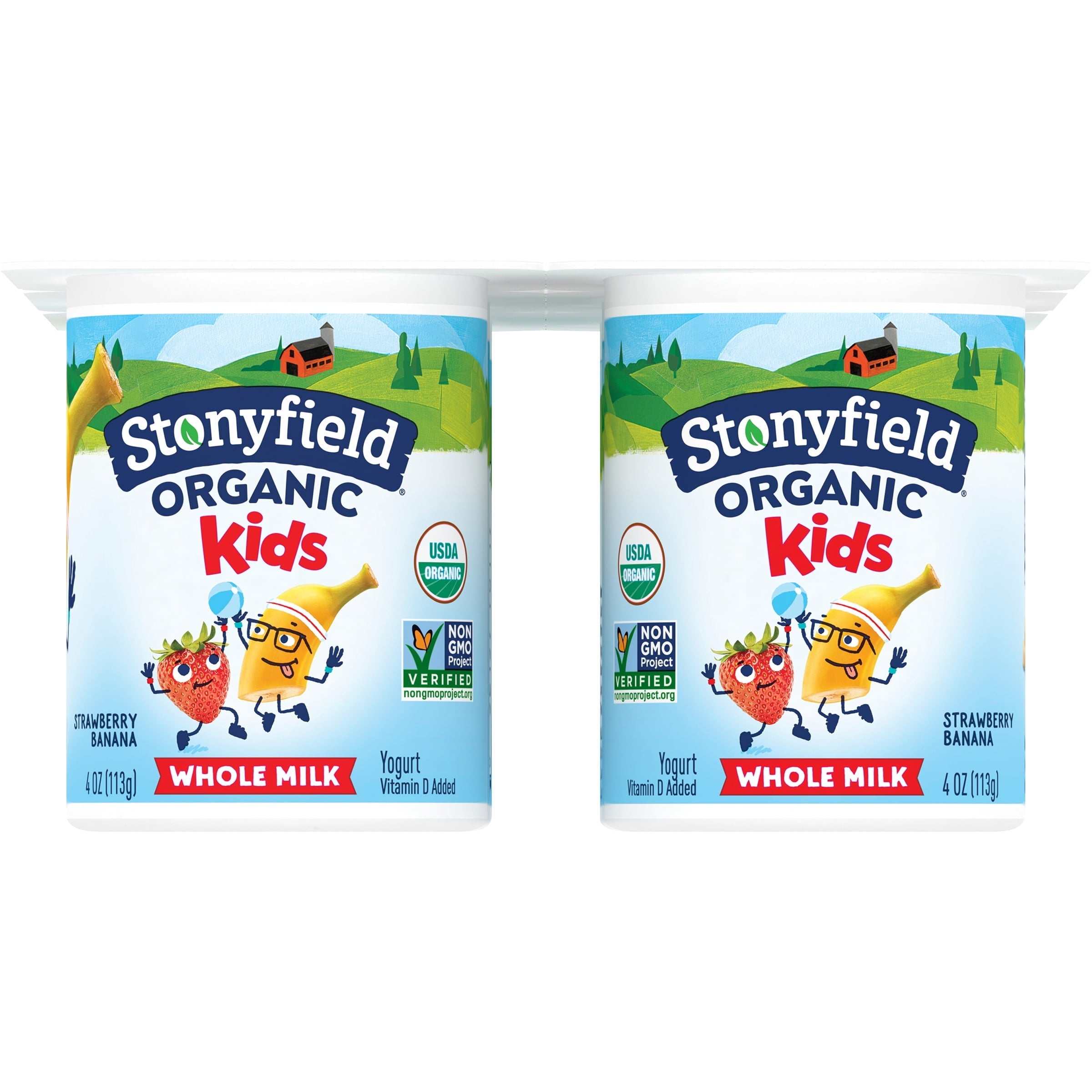 Stonyfield Organic Kids Strawberry Banana Whole Milk Yogurt Cup 4 Oz