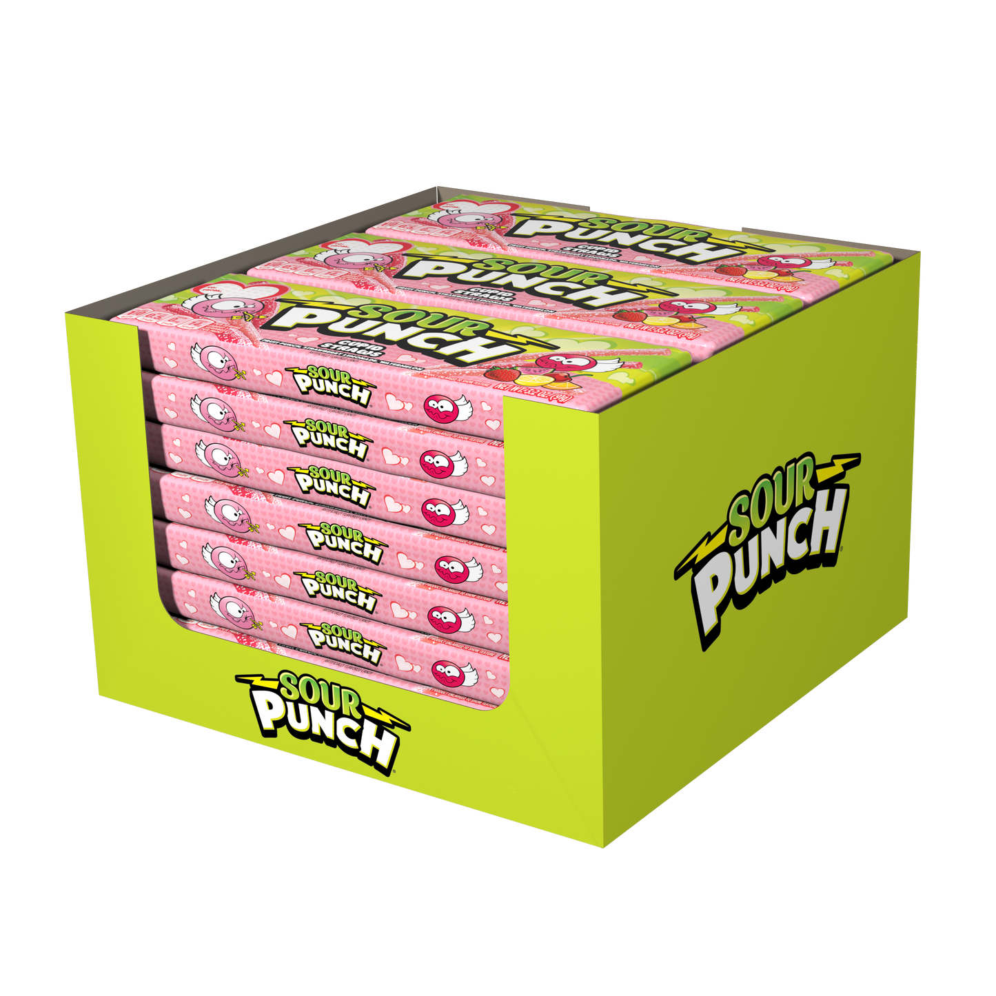 Wholesale Sour Punch Cupid Straws 3.2oz Trays- Bulk