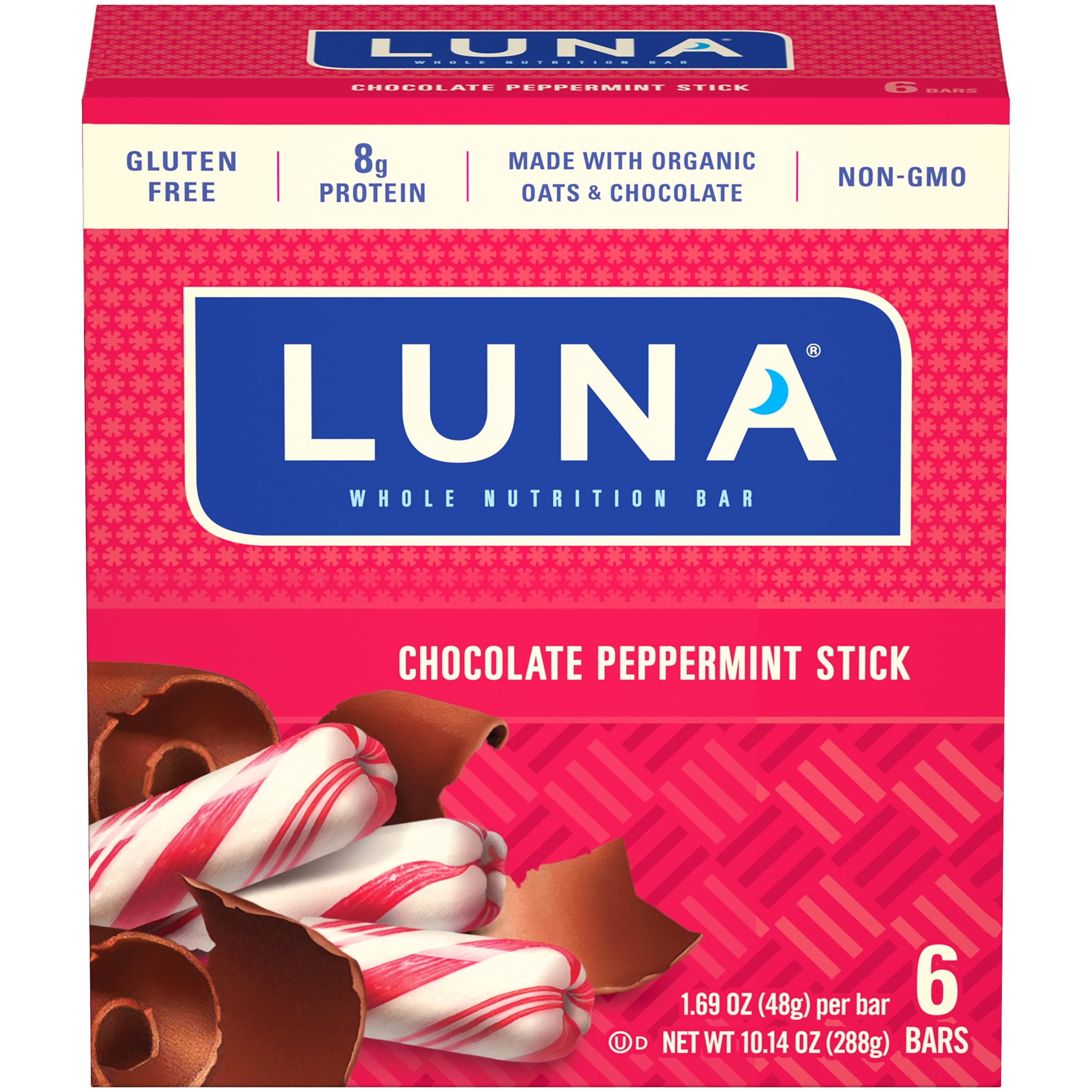 Luna Whole Nutrition Bar Chocolate Peppermint Stick 10.14 Oz