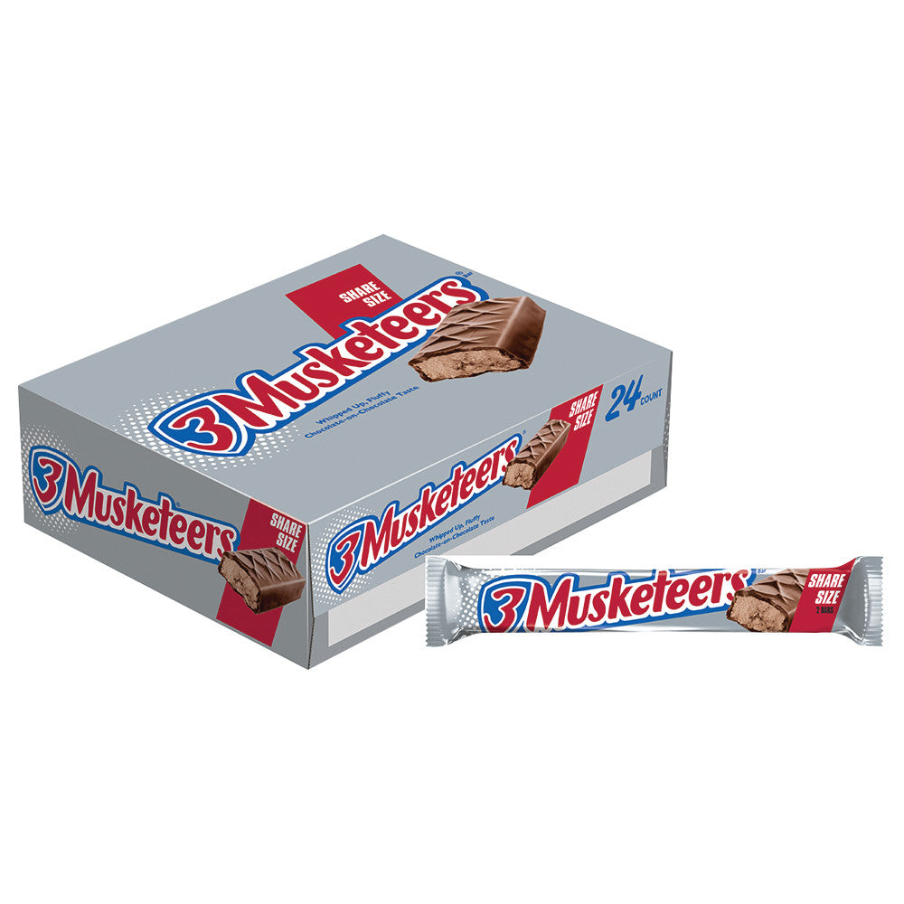 Wholesale 3 Musketeers Share Size 3.28 Oz Bar- Bulk