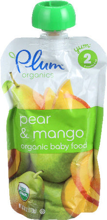 Wholesale Plum Organics Baby Food Pear And Mango 3.5oz- Bulk