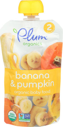 Wholesale Plum Organics Baby Food Banana & Pumpkin 4.0oz- Bulk