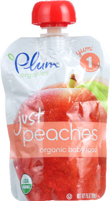Wholesale Plum Organics Just Peaches Organic Baby Food 3.5oz- Bulk
