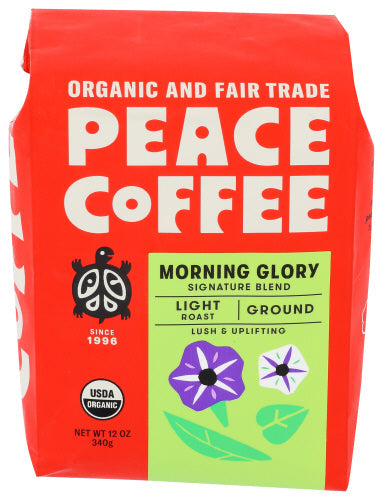 Peace Coffee Tree Morning Glory Light Roast Ground Coffee 12oz 6ct