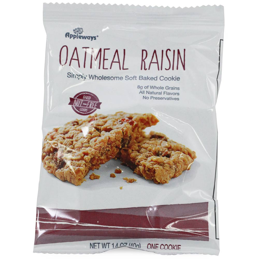 Wholesale Appleways Individually Wrapped Wg Oatmeal Raisin Cookie | 1.4 oz-160ct Case Bulk