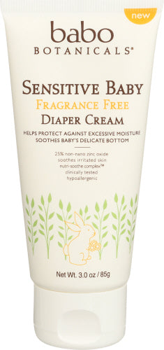 Babo Botanicals Sensitive Baby Diaper Cream Fragrance Free 3 oz