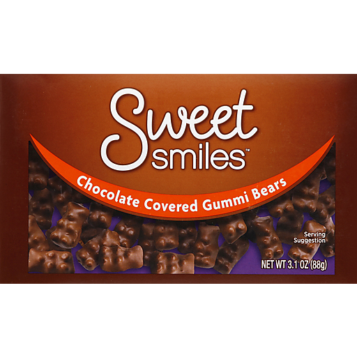 Taste of Nature Sweet Smiles Chocolate Covered Gummi Bears 3.1 Oz Pack