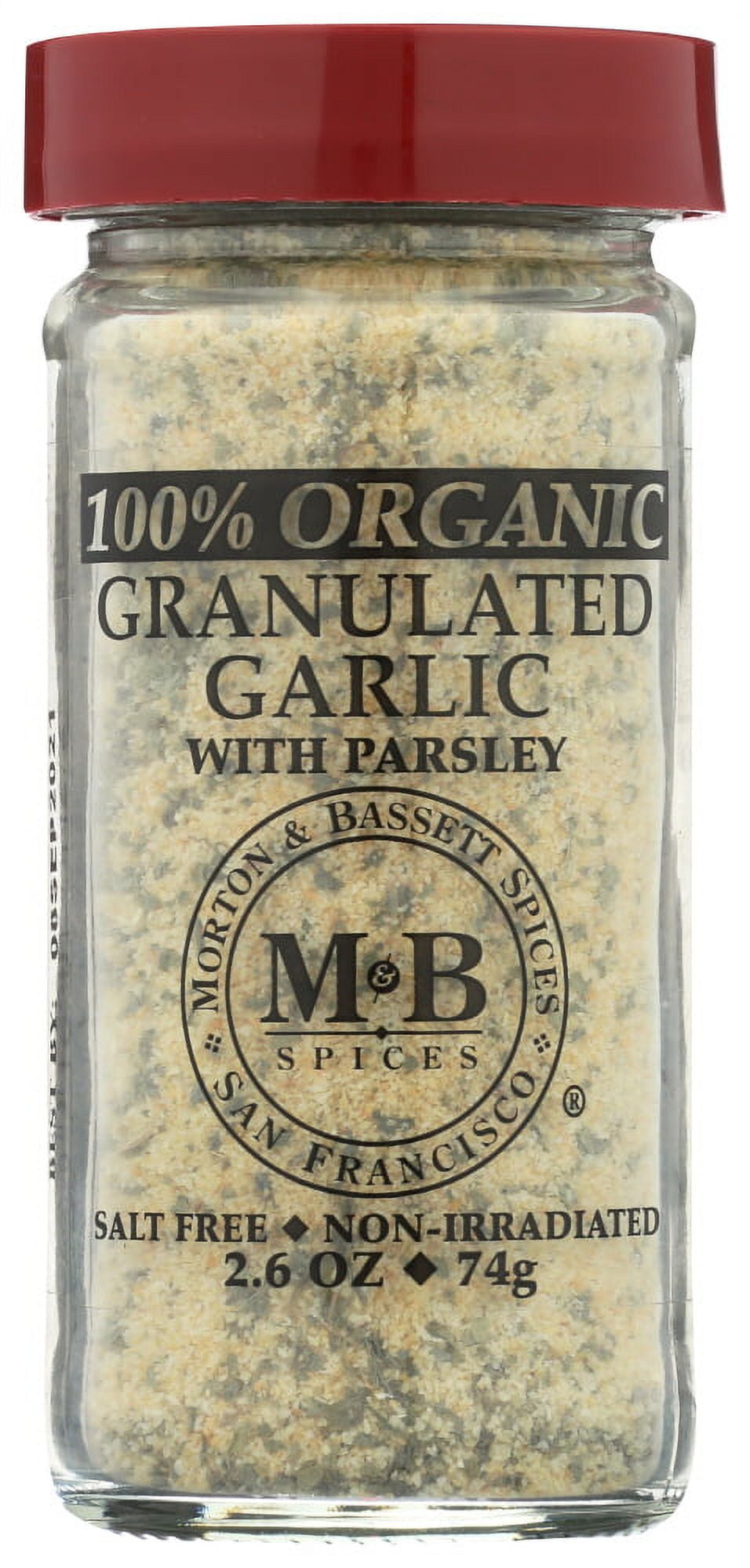Morton & Bassett Organic Granulated Garlic With Parsley 2.6 oz Bottle