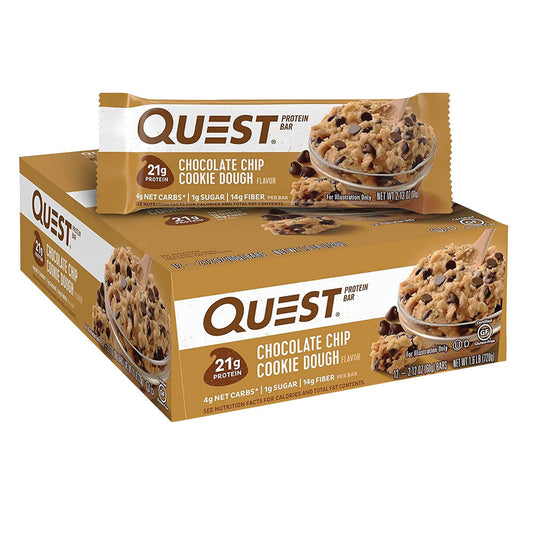 Wholesale Quest Chocolate Chip Cookie Dough 2.1 Oz Protein Bar- Bulk