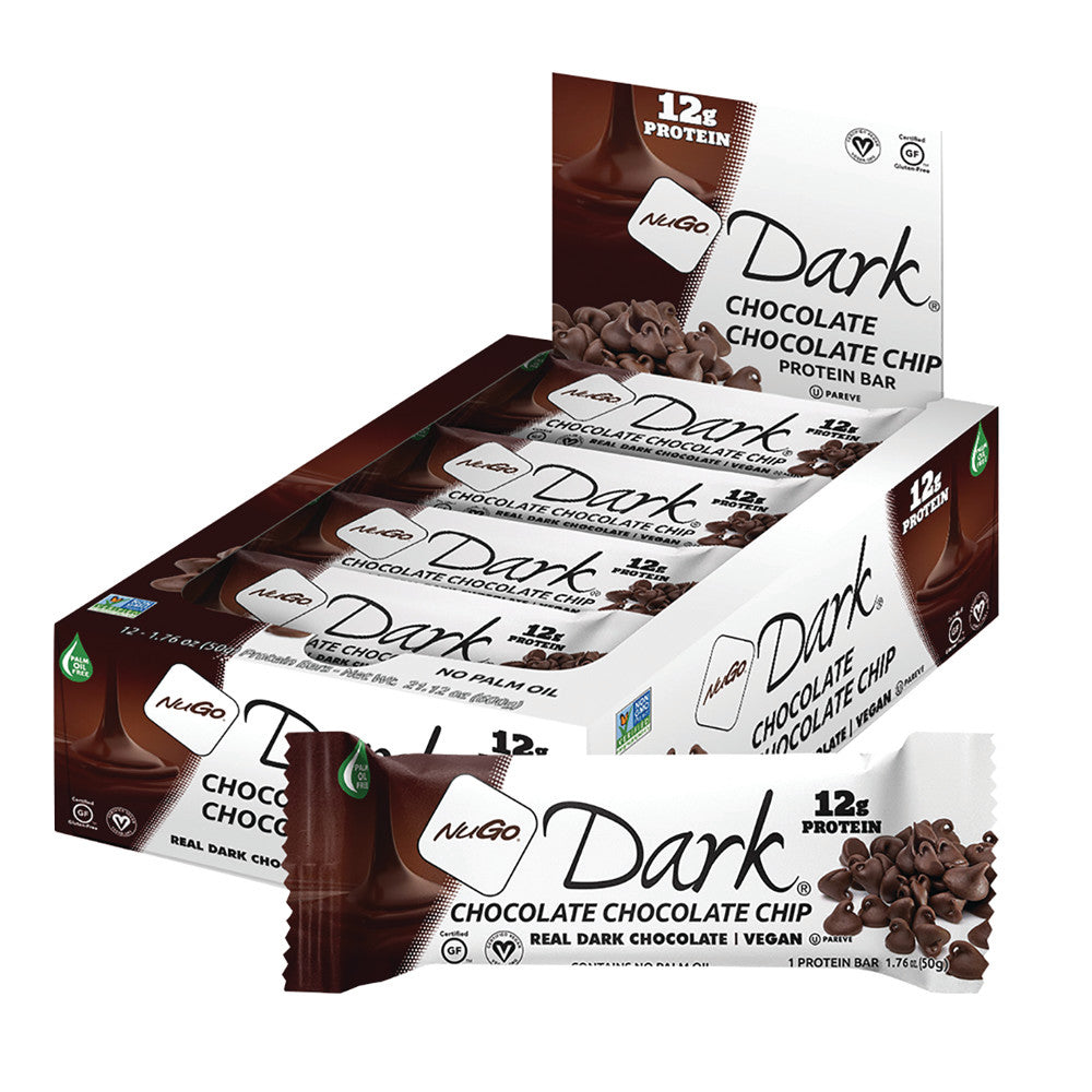 Wholesale Nugo Dark Chocolate Chocolate Chip Protein Bar 1.76 Oz- Bulk