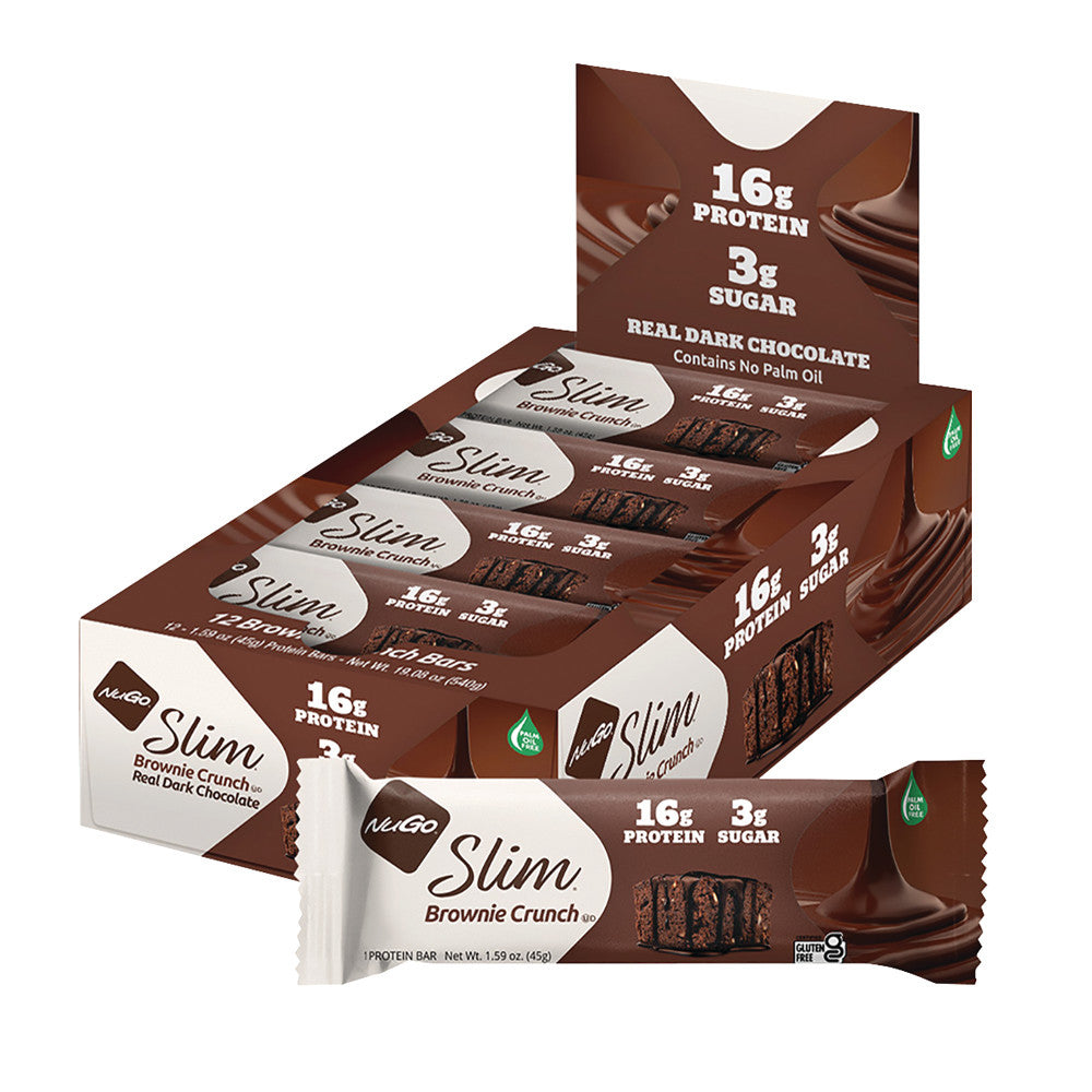 Wholesale Nugo Slim Brownie Crunch Bar 1.59 Oz- Bulk