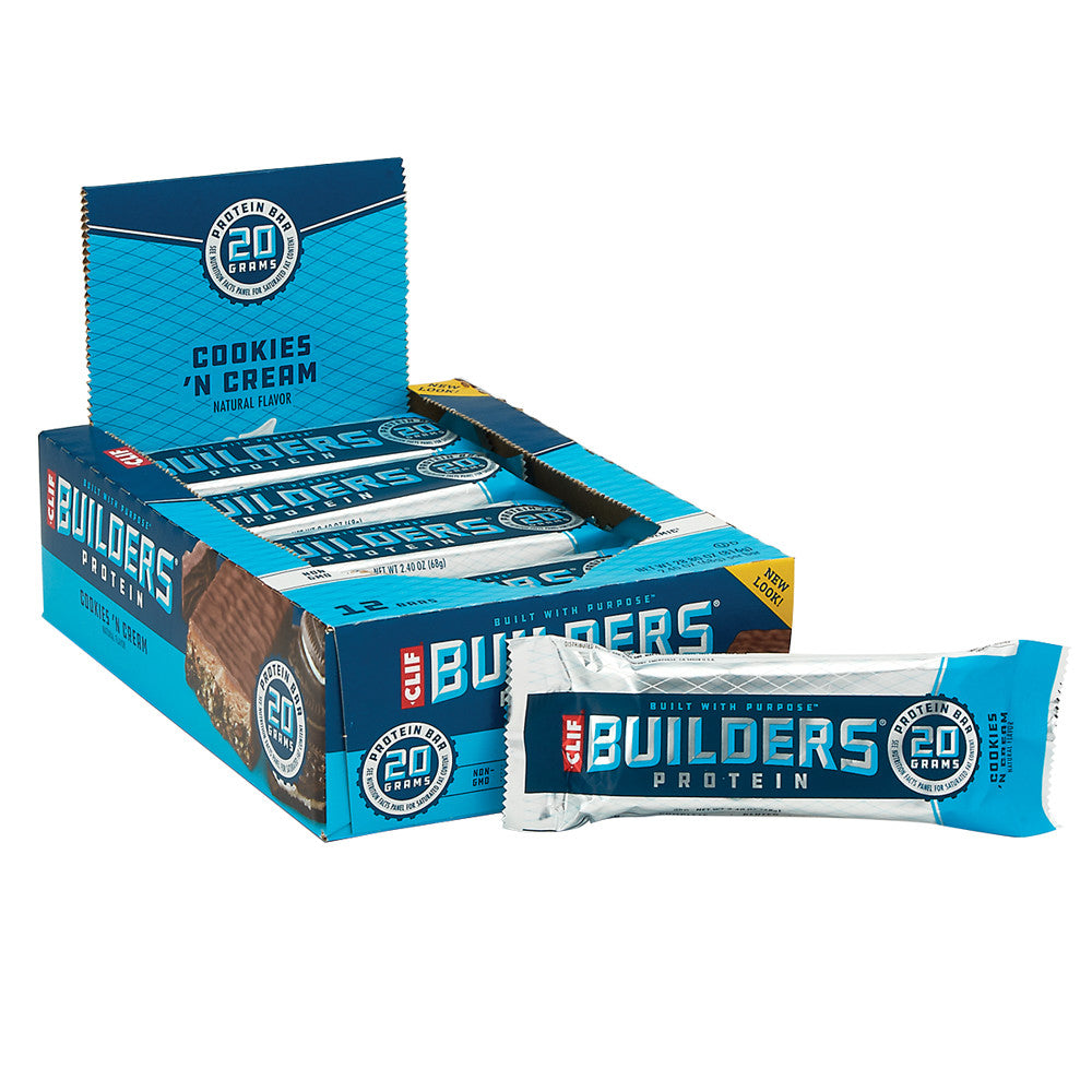 Wholesale Clif Bar Builders Cookies N Cream 2.4 Oz- Bulk