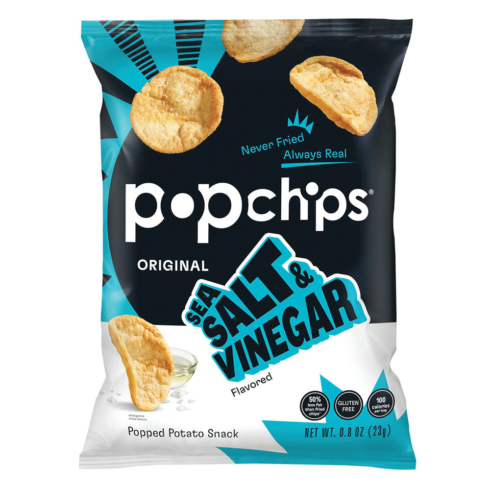 Wholesale Popchips Sea Salt & Vinegar 0.8 Oz Pouch-24ct Case Bulk