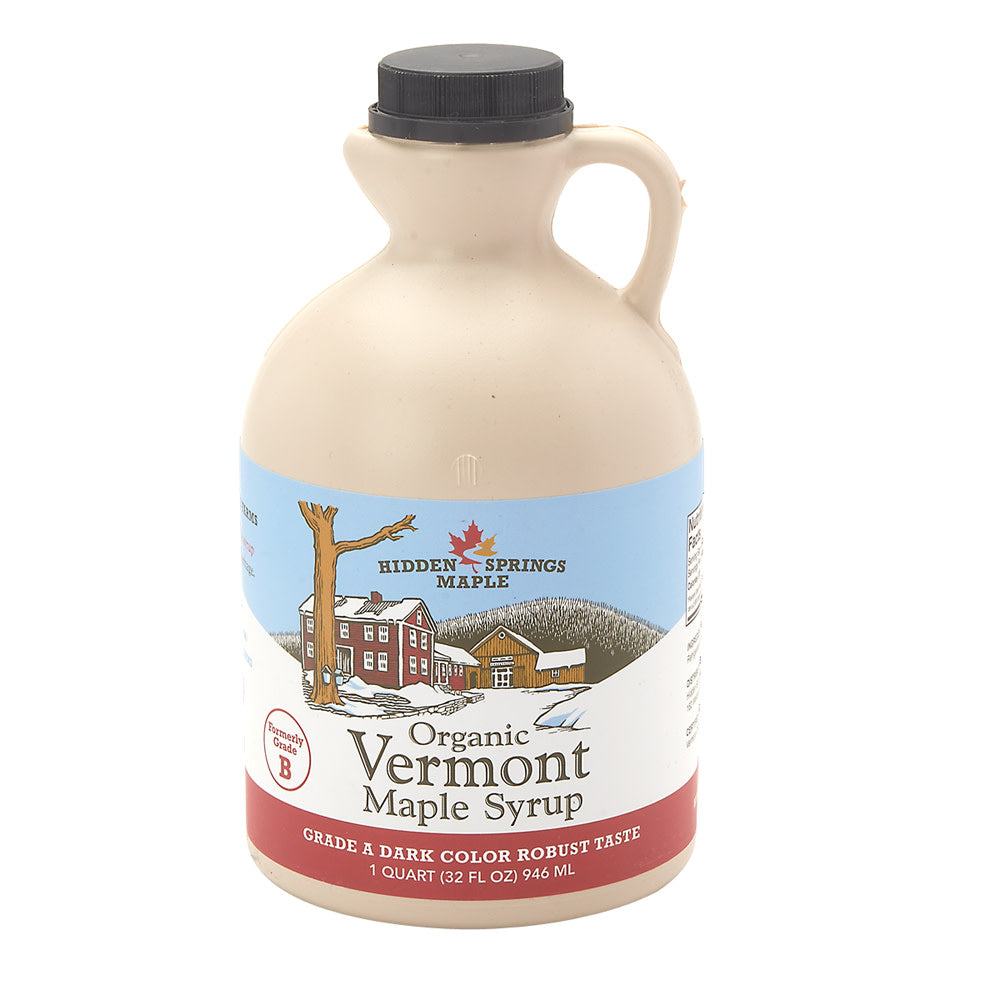 Wholesale Hidden Springs Organic Robust Taste Vermont Maple Syrup 32 Oz Plastic Jug-6ct Case Bulk