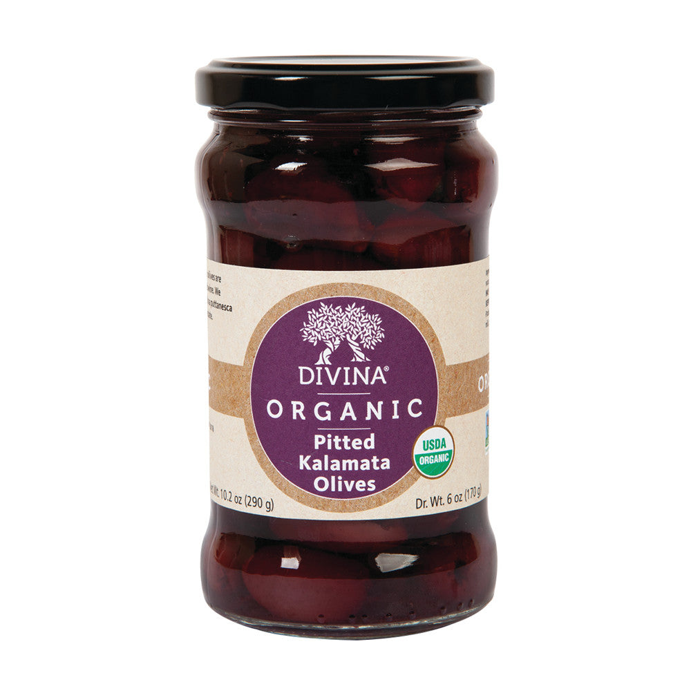 Divina Organic Pitted Kalamata Olives 6 Oz Jar