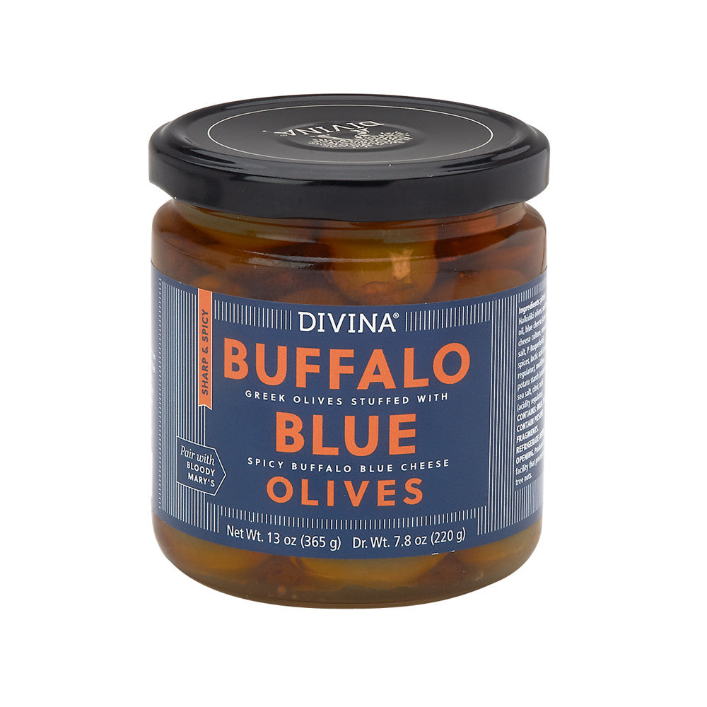 Divina Buffalo Blue Olives 8 Oz Jar