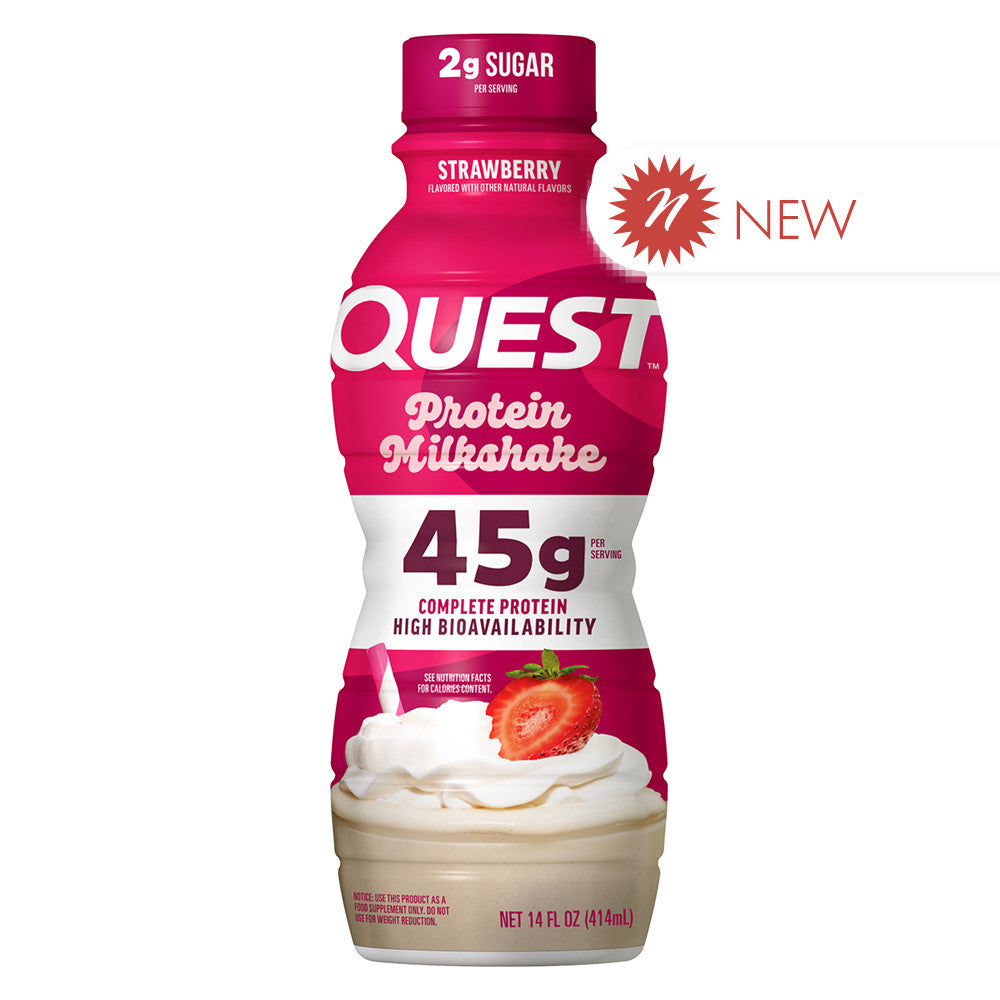 Wholesale Quest - Protein Milkshake - Strawberry - 14Oz- Bulk