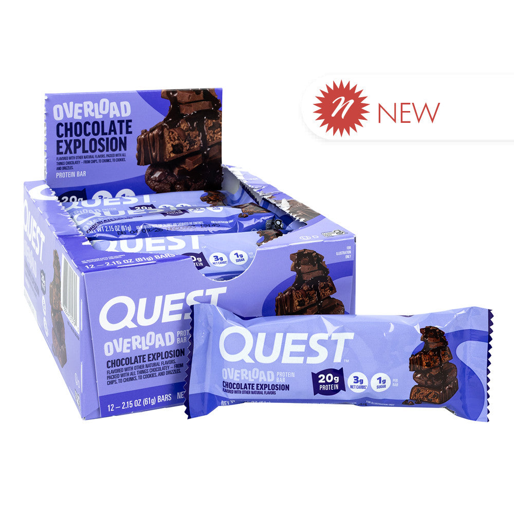 Wholesale Quest - Overload Bars - Chclt Explsn - 2.15Oz- Bulk