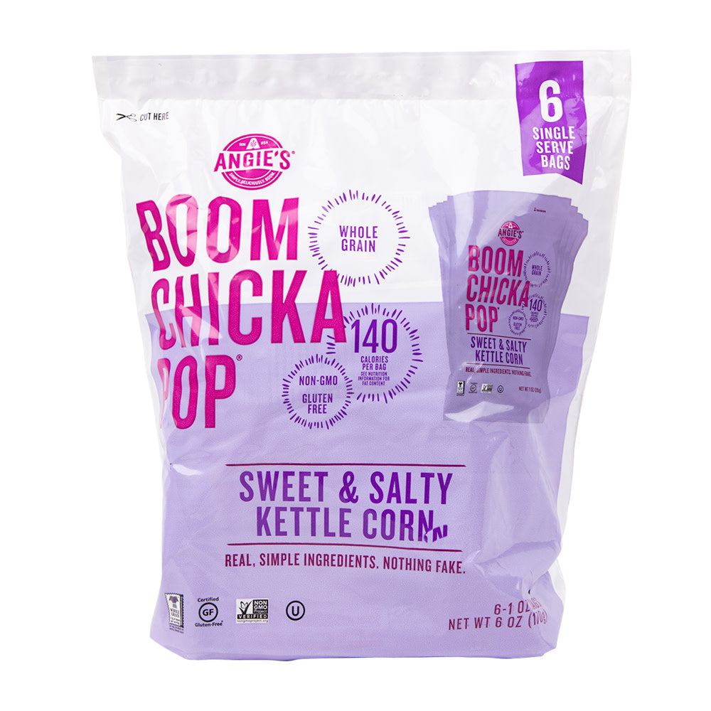 Angie'S Boomchickapop Sweet & Salty Kettle Corn Snack Pack 6 Oz Pouch