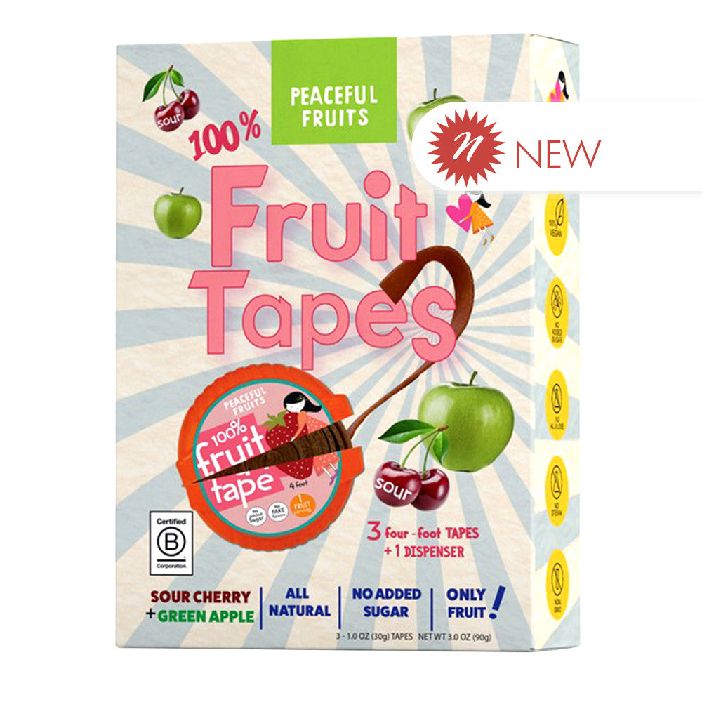 Wholesale Peaceful Fruits - Tapes Che Grn Apl(3Ct) - 3Oz-12ct Case Bulk