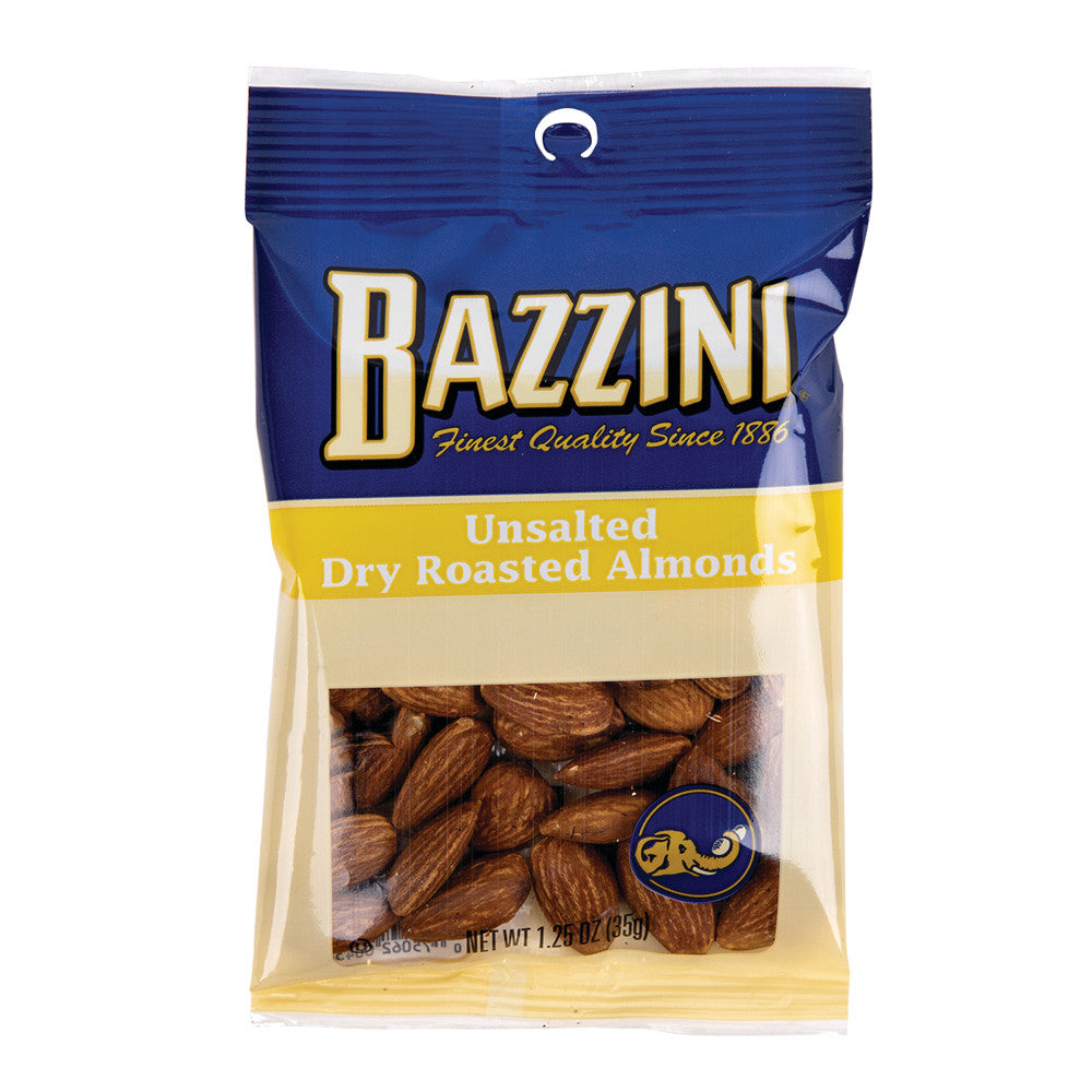 Bazzini No Salt Dry Roast Almonds 1.5 Oz Peg Bag