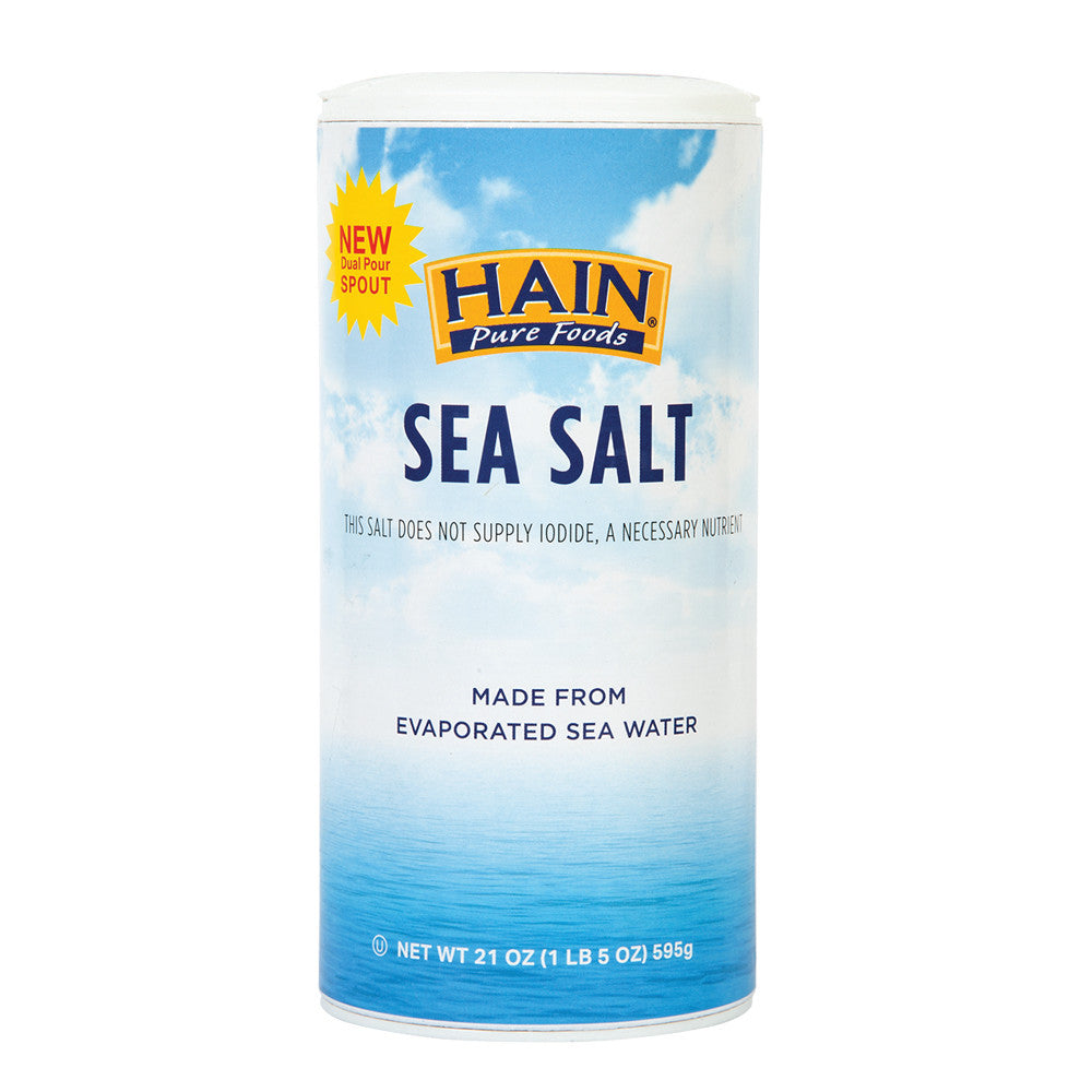 Wholesale Hain Pure Foods Iodized Sea Salt 21 Oz Bottle-8ct Case Bulk