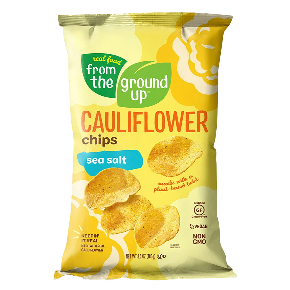 Wholesale From The Ground Up Cauliflower Sea Salt Chips 3.5 Oz Bag-12ct Case Bulk