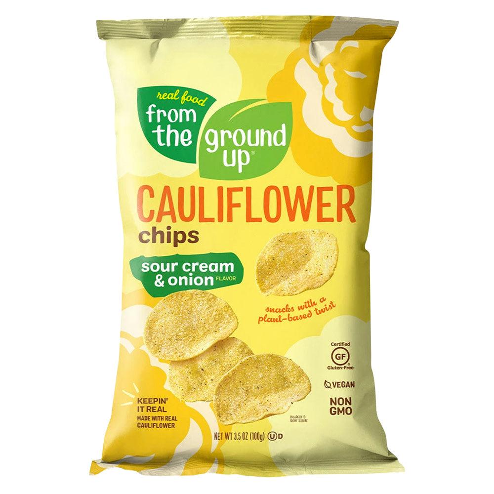 Wholesale From The Ground Up Cauliflower Sour Cream & Onion Chips 3.5 Oz Bag- Bulk