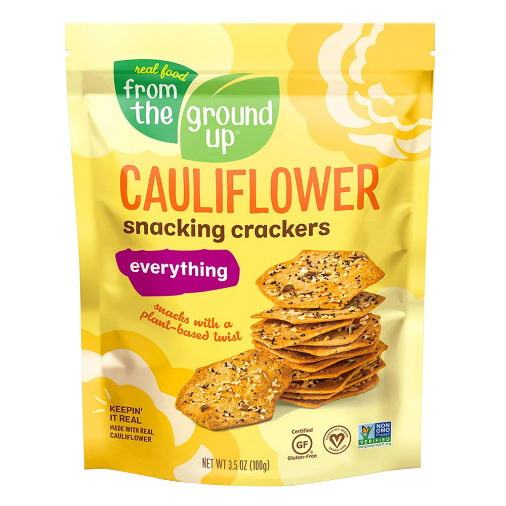 Wholesale From The Ground Up Cauliflower Everything Snacking Crackers 3.5 Oz Pouch- Bulk