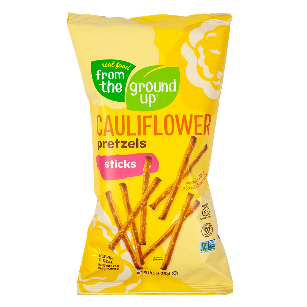 Wholesale From The Ground Up Cauliflower Sea Salt Pretzel Sticks 4.5 Oz Bag-12ct Case Bulk