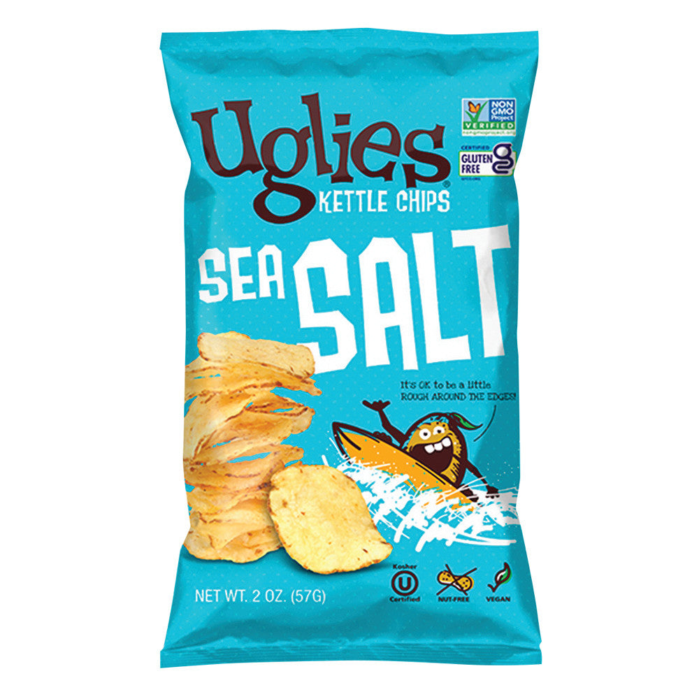 Wholesale Uglies Sea Salt Kettle Potato Chips 2 Oz Bag-24ct Case Bulk