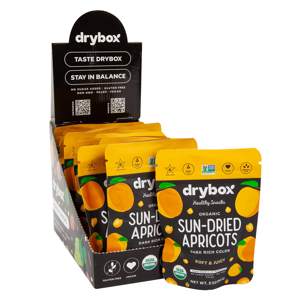 Wholesale Drybox Organic Sun Dried Apricots 2 Oz Bag- Bulk