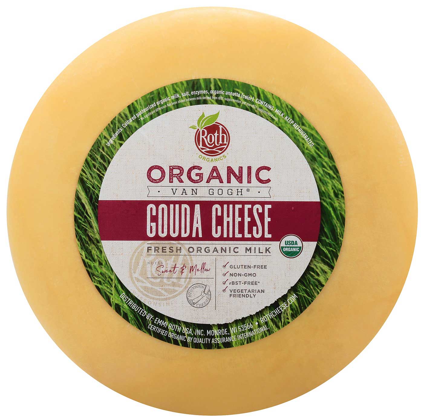 Wholesale Roth Organic Van Gogh Gouda Wheel Cheese 10 lb-1 Ct Case Bulk