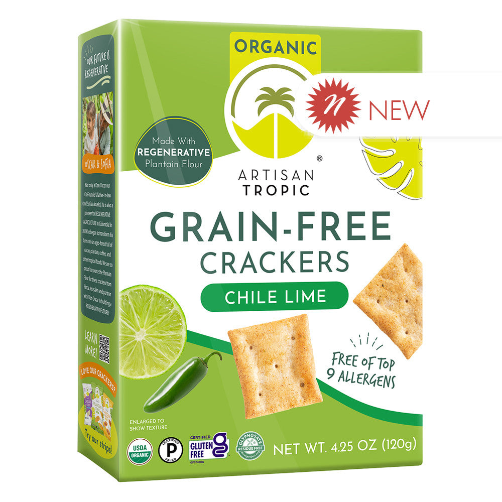 Wholesale Artisan Tropic Crackers Chile Lime 4.25 Oz Box- Bulk