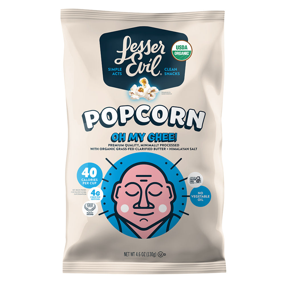 Wholesale Lesser Evil Organic Oh My Ghee Popcorn 4.6 Oz Bag- Bulk