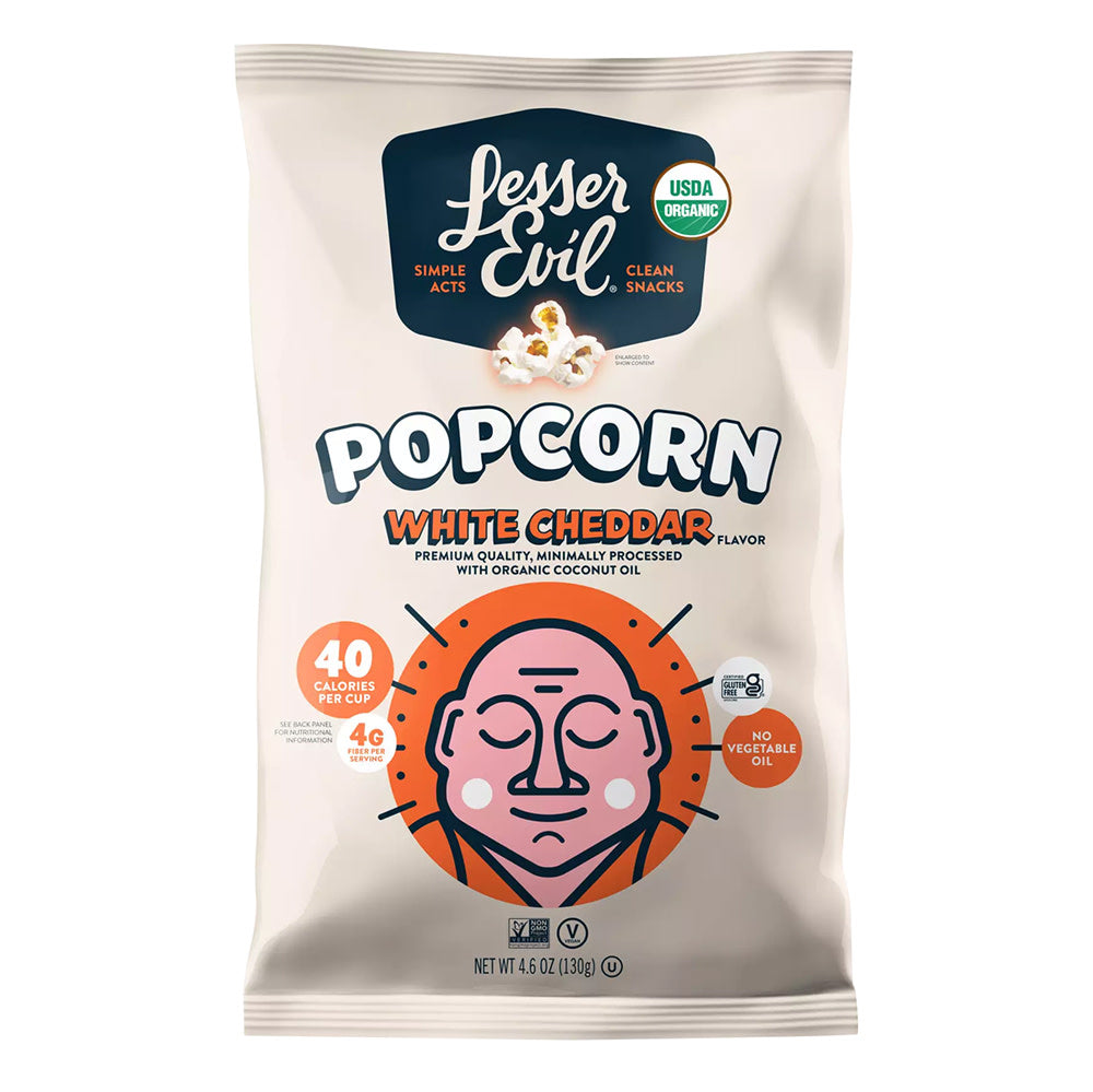 Wholesale Lesser Evil Organic White Cheddar Popcorn 4.6 Oz Bag- Bulk