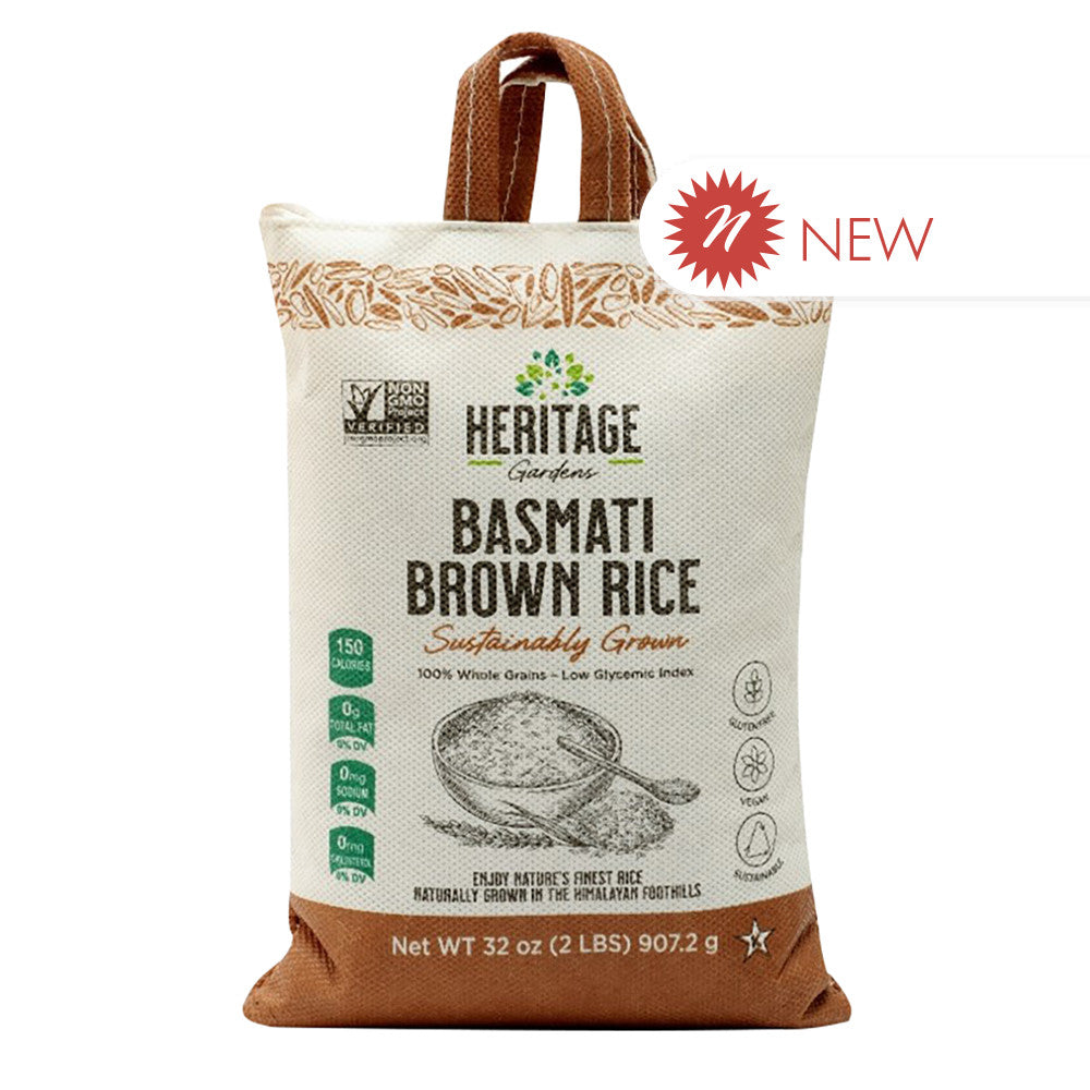 Wholesale Heritage Gardens Basmati Brown Rice 2 Lb Bag- Bulk