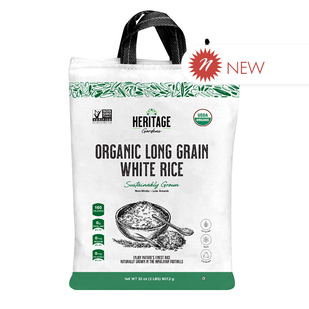 Wholesale Heritage Gardens Organic Long Grain White Rice 2 Lb Bag- Bulk