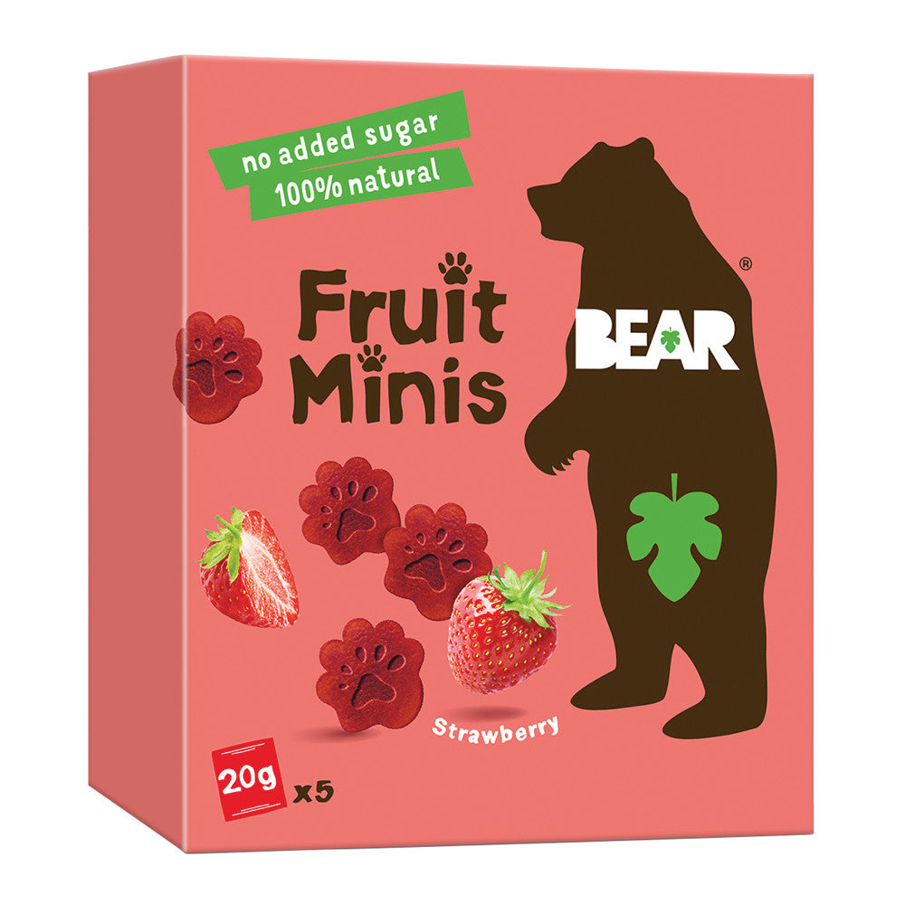 Wholesale Bear Fruit Minis Strawberry 3.5 Oz Box-4ct Case Bulk