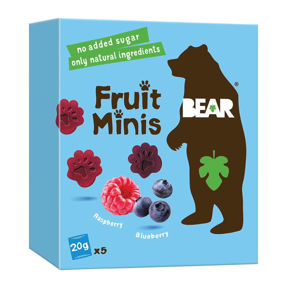 Wholesale Bear Fruit Minis Raspberry Blueberry 3.5 Oz Box- Bulk