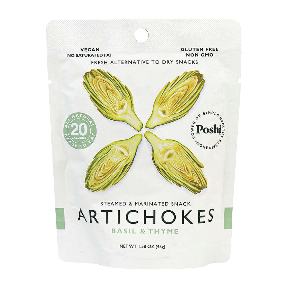 Wholesale Poshi Artichoke Snack Basil & Thyme 1.58 Oz-10ct Case Bulk