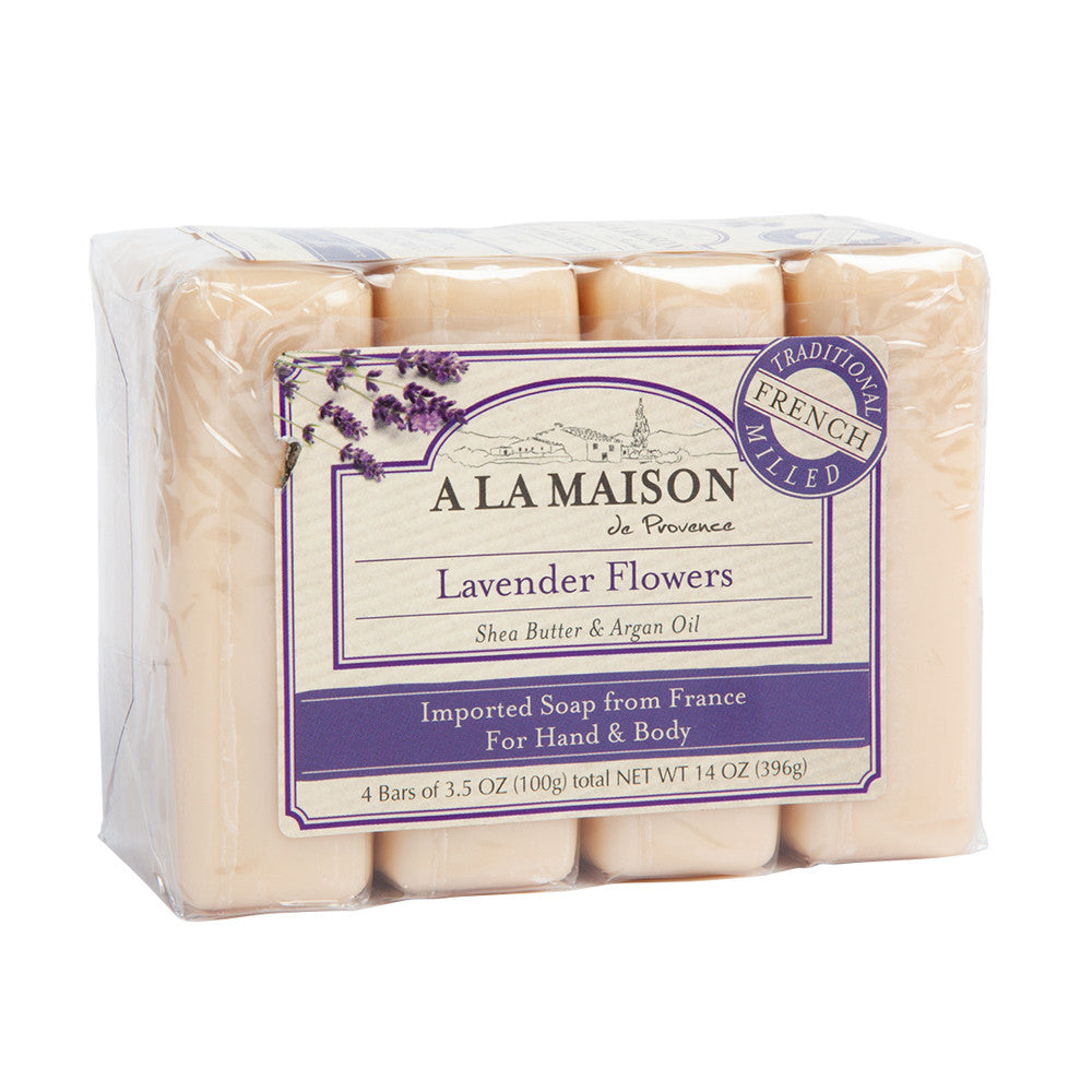 Wholesale A La Maison Lavender Flowers 4 Value Pack 3.5 Oz Bars-6ct Case Bulk